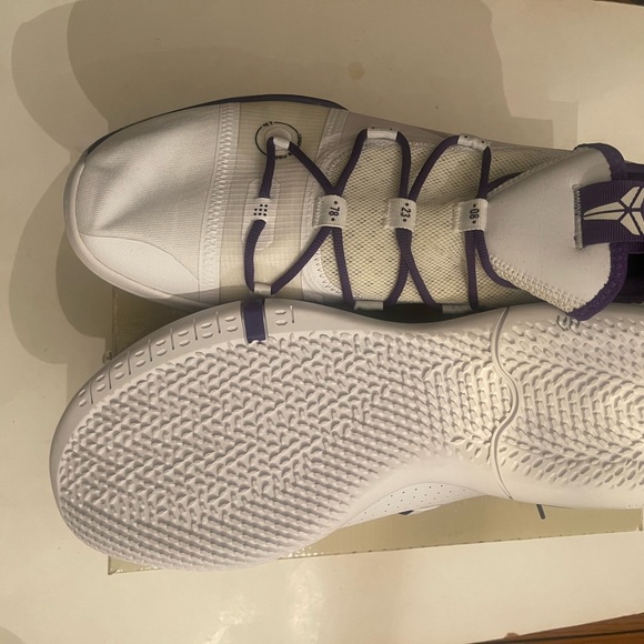 NIKE Kobe AD Exodus TB White Purple LA LAKERS Home Bryant 24 Black MAMBA 8 SZ 15 - Picture 5 of 6